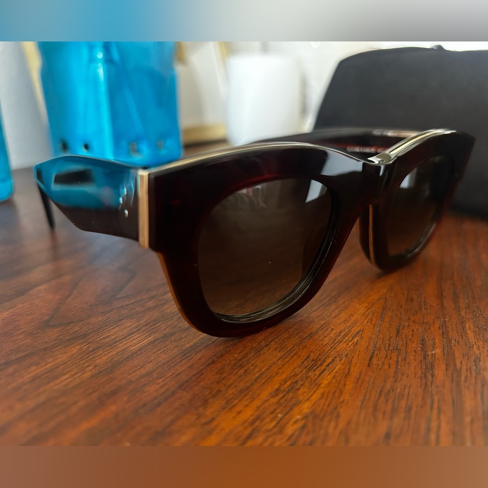Celine Square Cat-eye dark red sunglasses - Picture 3 of 8